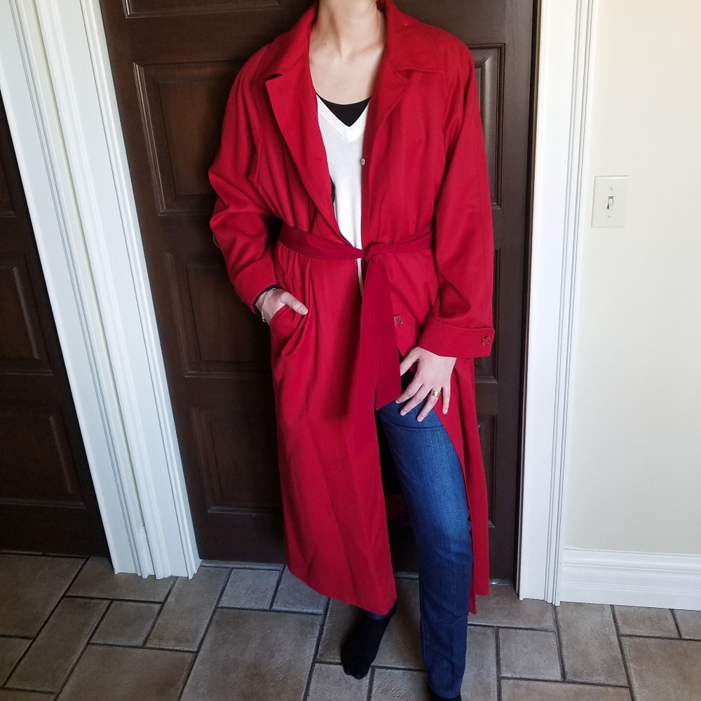 Red trench coat